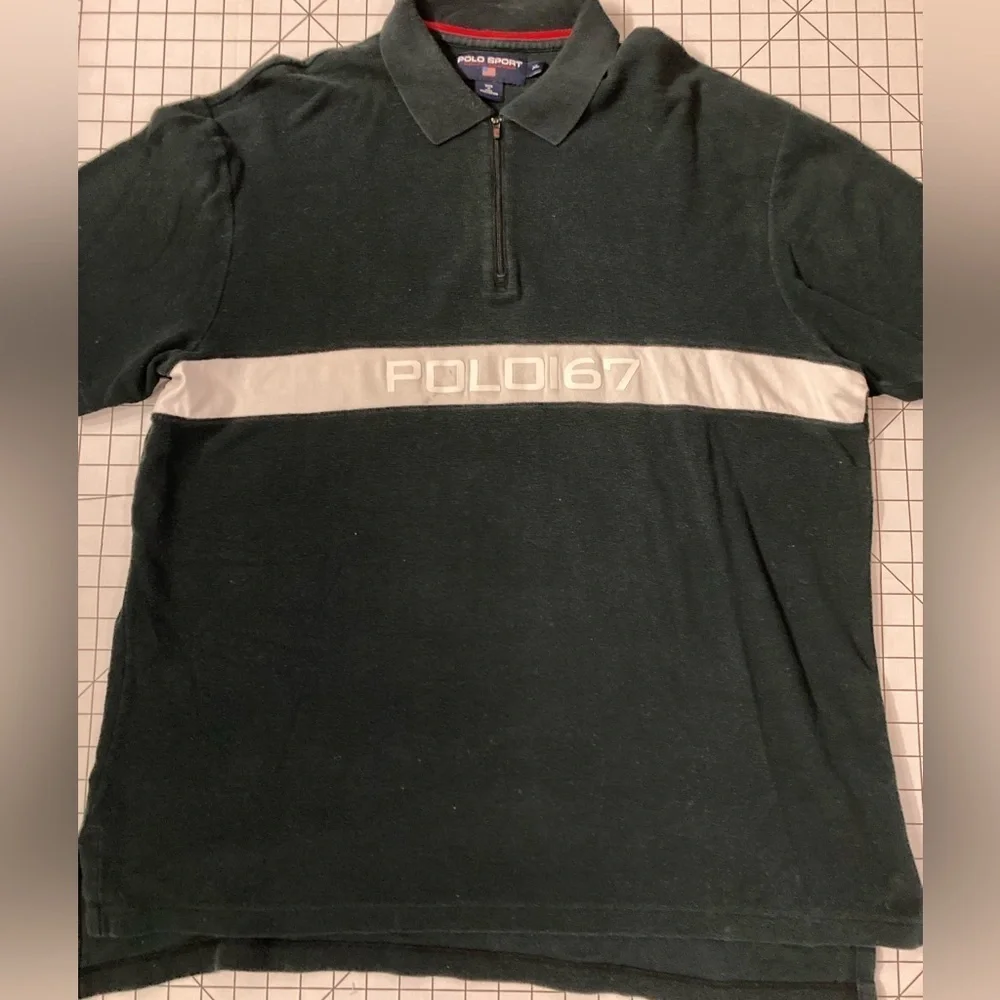 Ralph Lauren Polo Sport Vintage Woven Zip Up‎ Polo Shirt